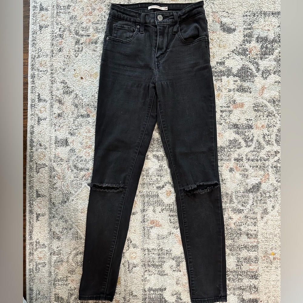 Levi’s washed black high waist skinny jeans